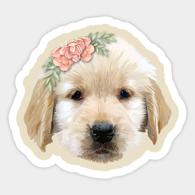 Baby Golden Dog Sticker by thedailysoe